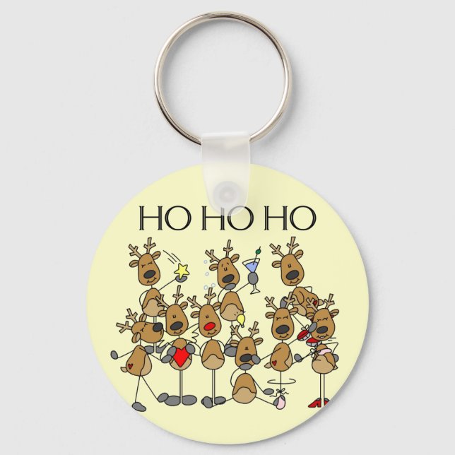 Chaveiro Equipe de Camisetas de renas e presentes (Frente)