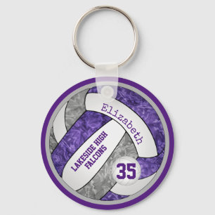 Chaveiro equipe de cinzas roxos colore voleibol feminino