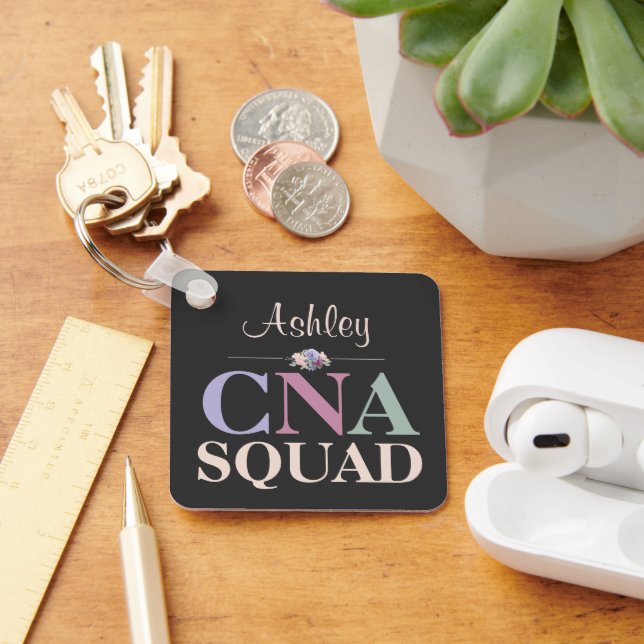 Chaveiro Equipe de CNA Personalizada Nome Floral (Mesa)