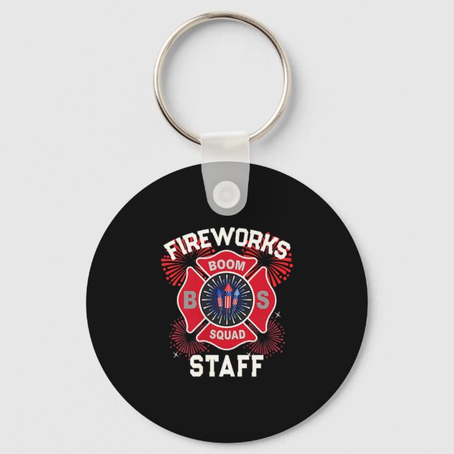 Chaveiro Equipe de fogos de artifício patriótica fofa técni (Frente)