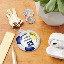 Chaveiro equipe de futebol de ouro azul para crianças prese