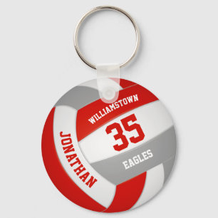 Chaveiro equipe de garotos da cinza vermelha de voleibol