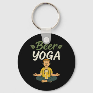 Chaveiro Equipe de Ioga de Cerveja Gráfica para Amantes de