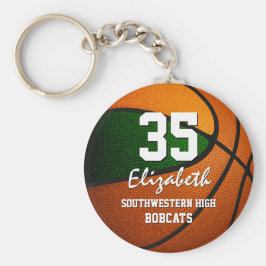 Chaveiro Equipe de laranja verde cores feminino basquetebol