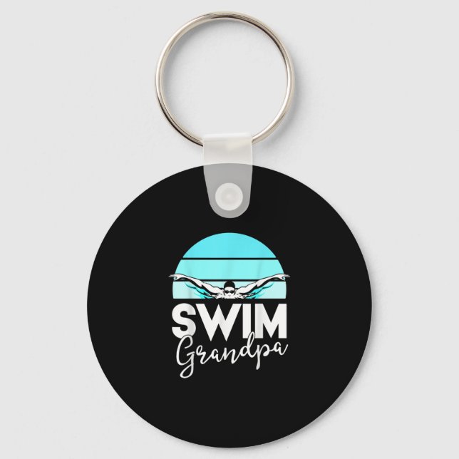 Chaveiro Equipe de natações Vovô Papá Nadando Encontre Swim (Frente)