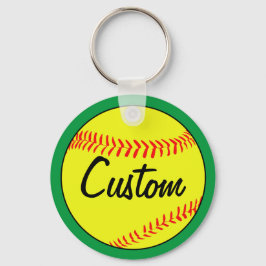 Chaveiro Equipe de Softball ou Jogador Verde Personalizado
