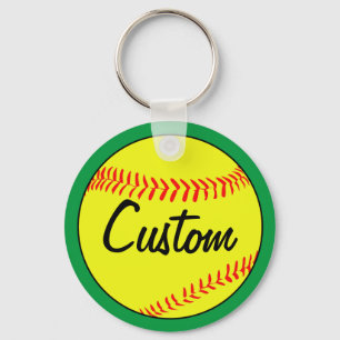 Chaveiro Equipe de Softball ou Jogador Verde Personalizado