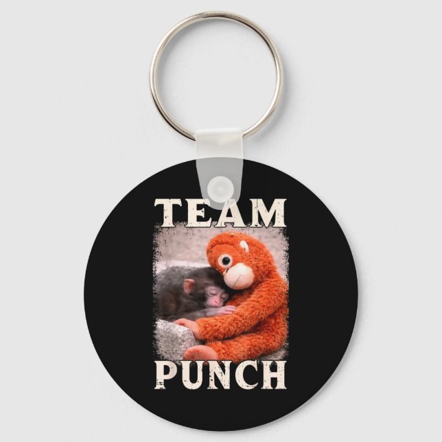Chaveiro Equipe de tendência de meme de soco de macaco bebê (Frente)