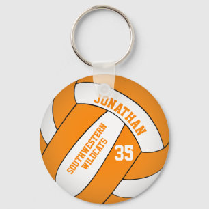Chaveiro equipe de voleibol de laranja e branco de rapazes