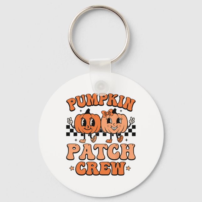 Chaveiro Equipe do Groovy Pumpkin Patch no Dia de Ação de G (Frente)