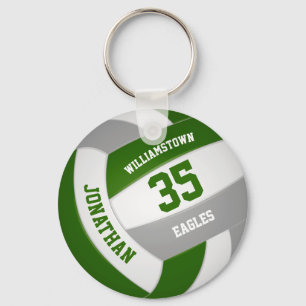 Chaveiro equipe esportiva da cinza verde cores voleibol