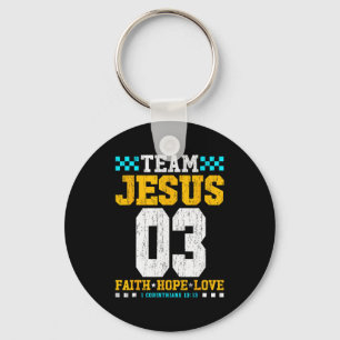 Chaveiro Equipe Jesus 03 Fé Esperança Amor Versículo Bíblic