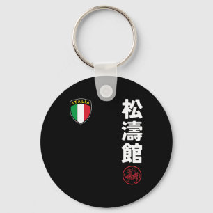 Chaveiro Equipe Karate Shotokan Itália Flag Kanji Japonês M