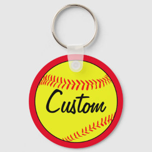 Chaveiro Equipe ou jogador vermelho do softball de