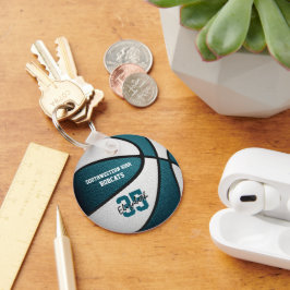Chaveiro equipe teal white colore presentes no basquete