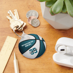Chaveiro equipe teal white colore presentes no basquete