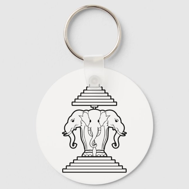 Chaveiro Erawan Three Headed Elephant Lao / Laos Flag (Frente)