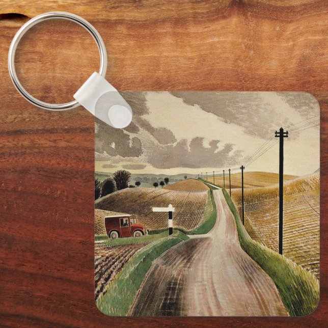 Chaveiro Eric Ravilious--Paisagem de Wiltshire,  (Frente)