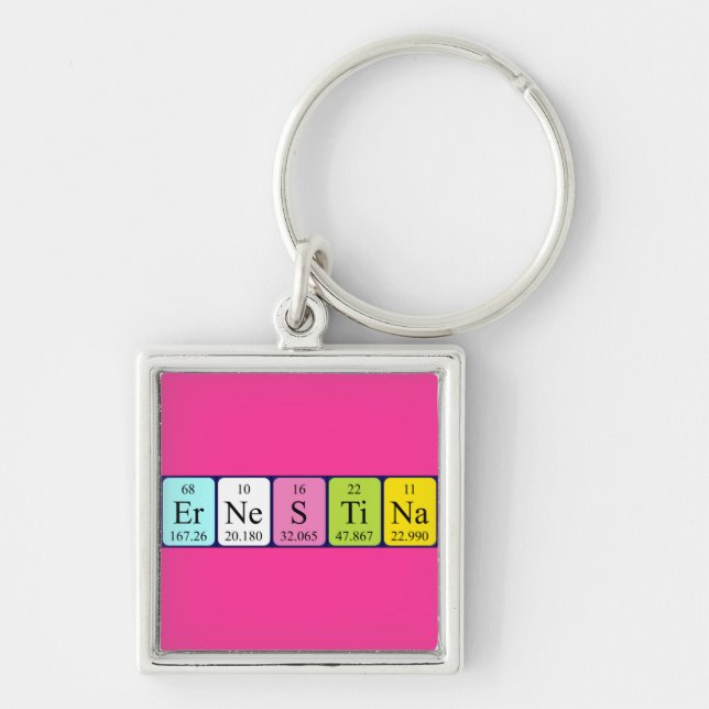 Chaveiro Ernestina periódico keyring do nome da mesa (Frente)