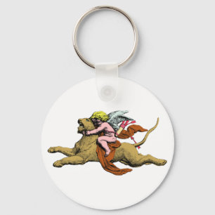 Chaveiro Eros cavalga leão rides lion