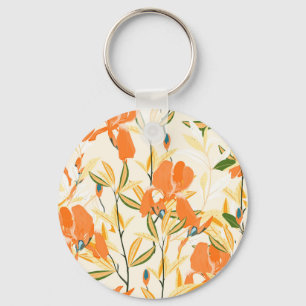 Chaveiro Erris de laranja: padrão floral uniforme