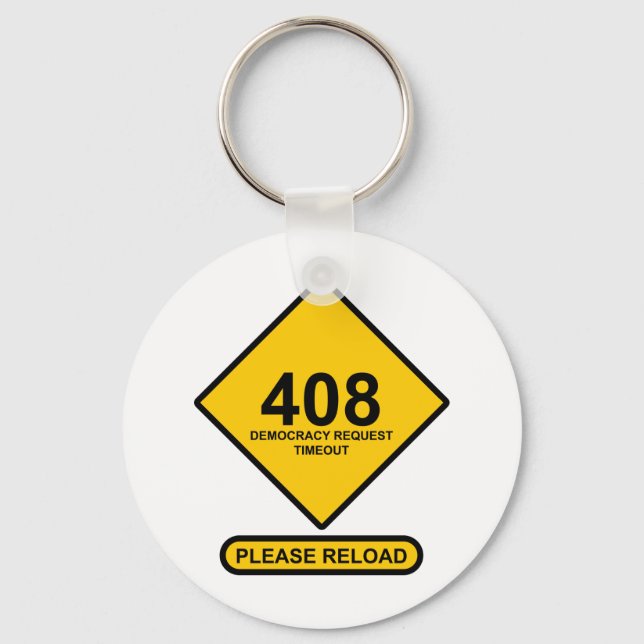 Chaveiro Erro 408: Tempo limite de solicitação de democraci (Frente)