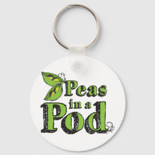 Chaveiro Ervilhas verdes que desenham ervilhas do tipo vege