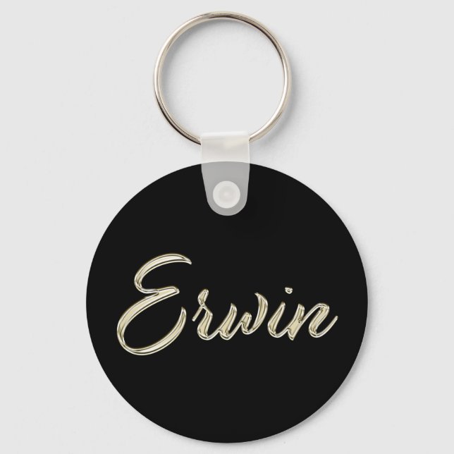 Chaveiro Erwin Name whitegold Button Schlüsselanhänger (Frente)