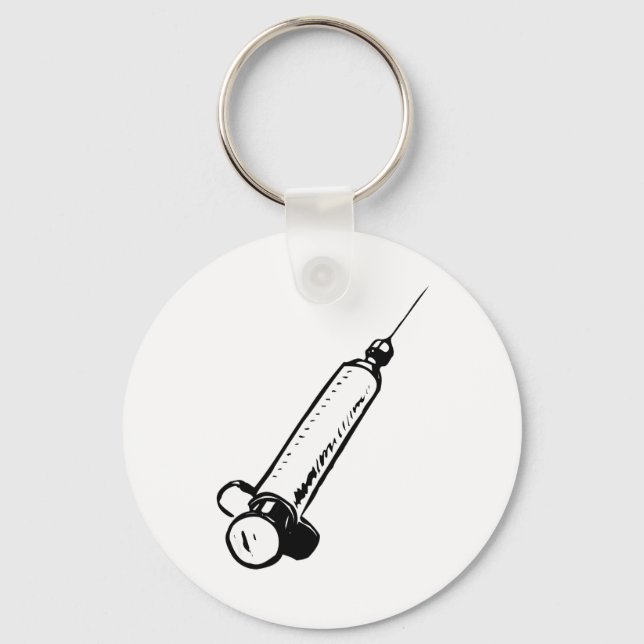 Chaveiro Esboço Clássico de Seringa Equipamento Médico (Frente)