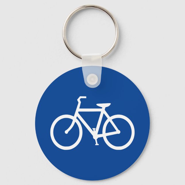 Chaveiro Esboço de Bicicleta Azul Escuro e Branco (Frente)