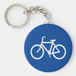 Chaveiro Esboço de Bicicleta Azul Escuro e Branco