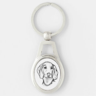 Chaveiro esboço desenhado à mão de dachshund cachorro filho