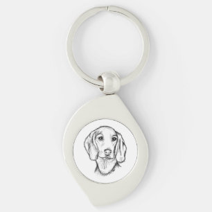Chaveiro esboço desenhado à mão de dachshund cachorro filho