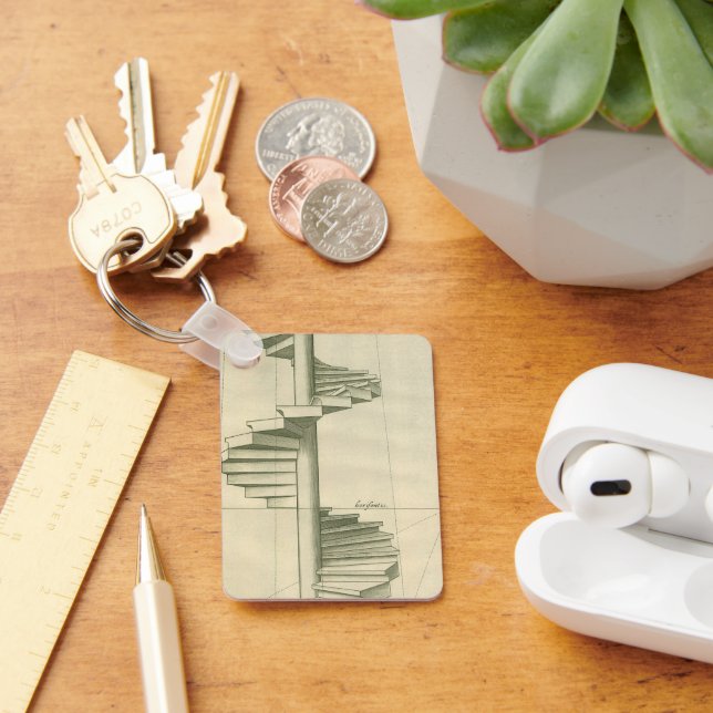 Chaveiro Escadas Arquitetônicas Vintage, Escada em Espiral (Mesa)