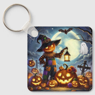 Chaveiro Escarneiro e abóboras bonitos do Dia das Bruxas