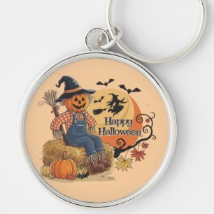 Chaveiro Escarneiro Pumpkin Halloween Rustic Vibs Art