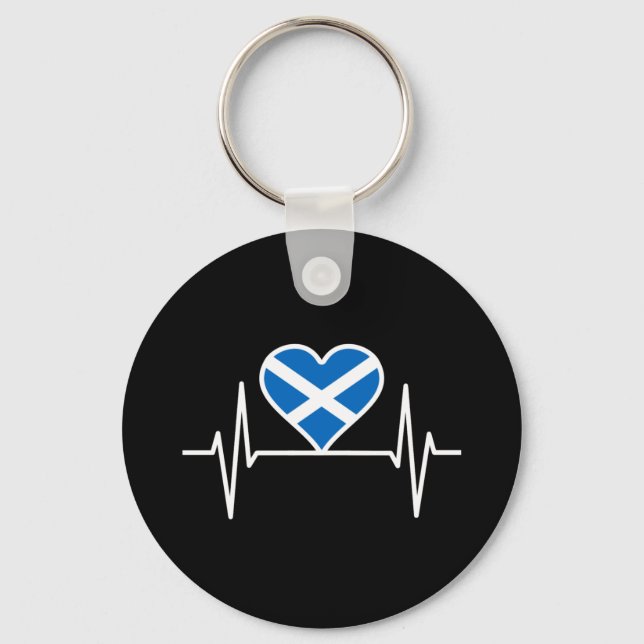 Chaveiro Escócia - Scotland Flag Heartbeat (Frente)