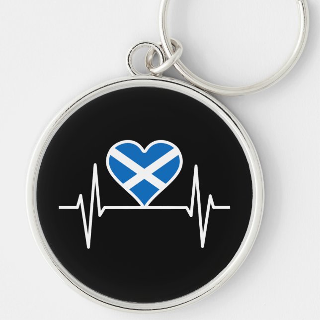 Chaveiro Escócia - Scotland Flag Heartbeat (Frente)