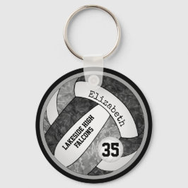 Chaveiro escola cinza negra colorido voleibol feminino