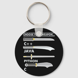 Chaveiro Escolha sua Arma C Java Python Programmer Coding