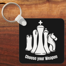 Chaveiro Escolha sua arma, peça de jogo de conselho de xadr