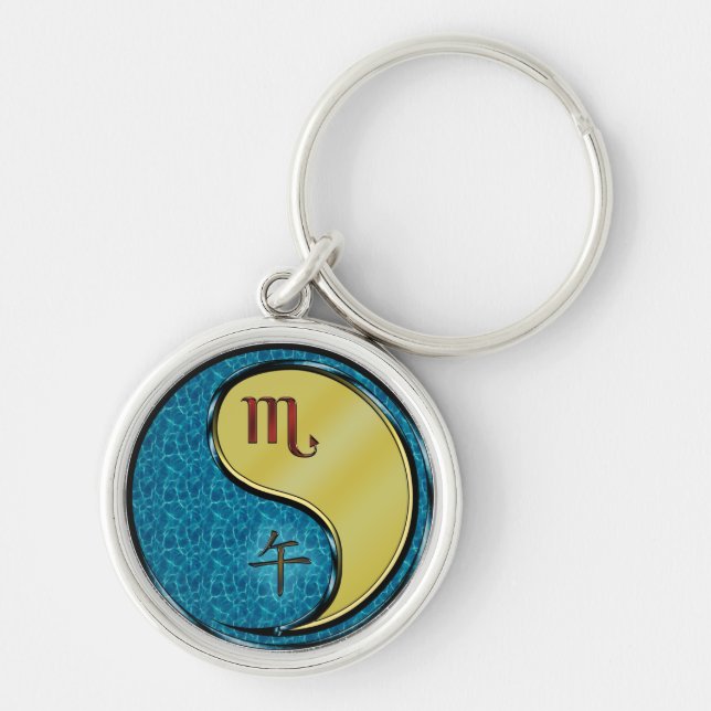 Chaveiro Escorpião e Cavalo Metálico (Frente)