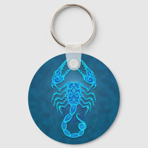 Chaveiro Escorpião Tribal Azul