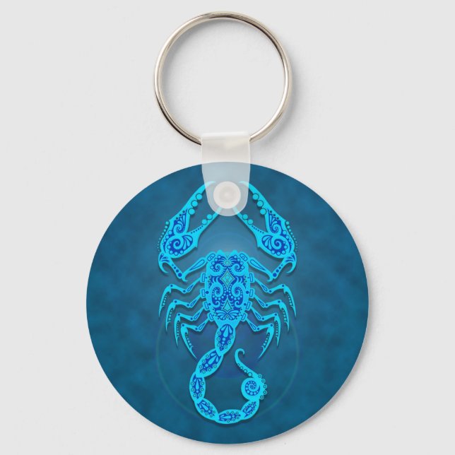 Chaveiro Escorpião Tribal Azul (Frente)