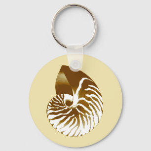 Chaveiro Escudo do nautilus - marrom, branco e bege