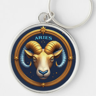 Chaveiro Escudo Dourado do Áries do Zodíaco