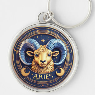 Chaveiro Escudo Dourado do Áries do Zodíaco