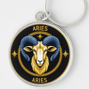 Chaveiro Escudo Dourado do Zodíaco de Áries