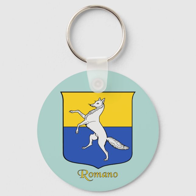 Chaveiro Escudo Histórico do Apelido Italiano Romano (Frente)
