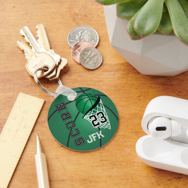 Chaveiro Escuridão do Esporte Verde - Basquete | DIY Texto (Mesa)